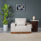Valentina 1 Seater Sofa With Sheesham Wood Base